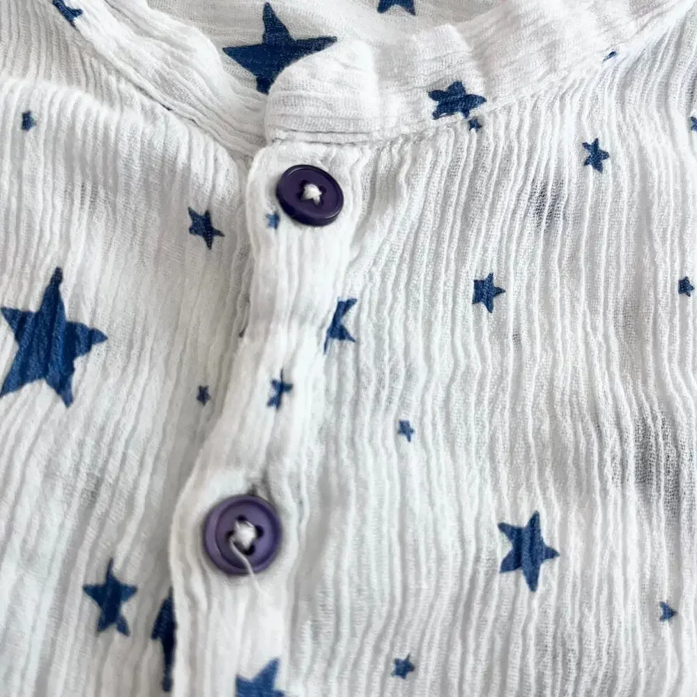 Louis Louise boys muslin star print button shirt size 10